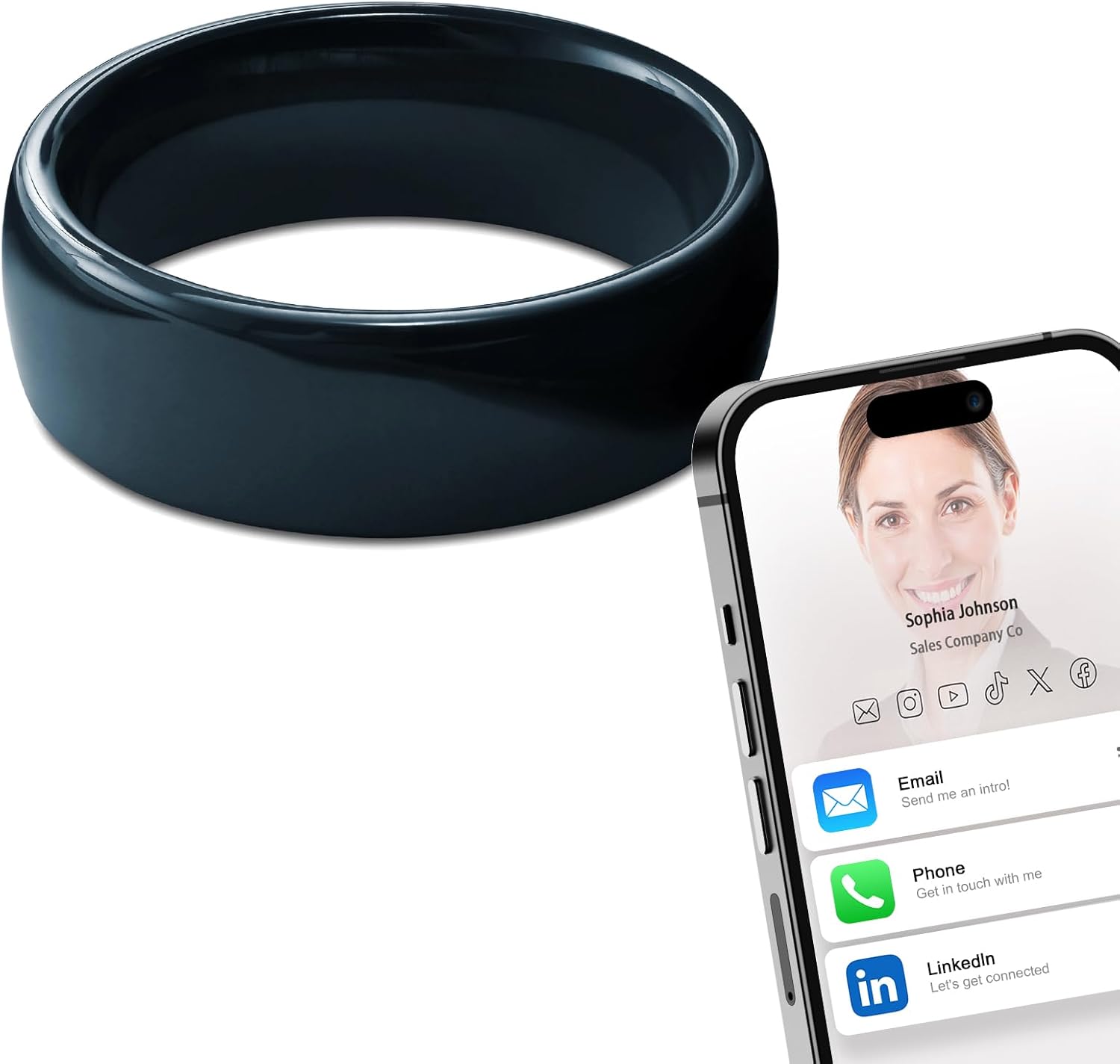 Smart Ring Nfc Pay - Ntag215 NFC Cincin Pintar Keramik Penuh